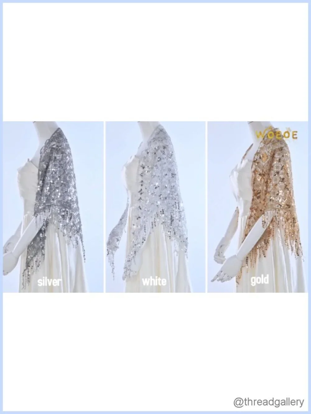Sequin Fringe Shawl Wrap for Evening Dress Sparkly Lace Cape Cover Up